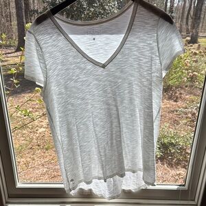 Women's White V-Neck Top
